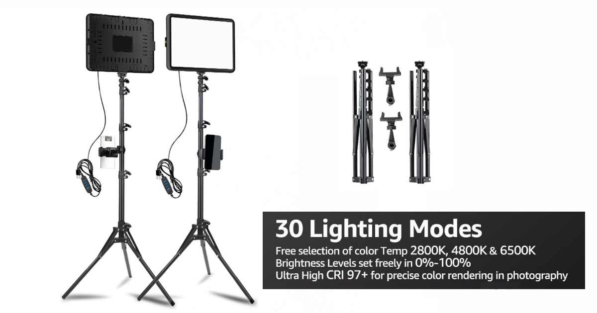 Two Pack LED Photography & Video Light Kit